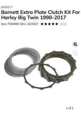 2001330 Barnett Extra Plate Clutch Kit Harley Big Twin 1998 - 2017 Carbon Fiber