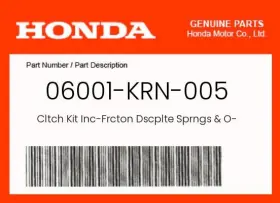 06001-krn-005 Honda Genuine Cltch Kit Inc-frcton Dscplte Sprngs And O-rng/gskt - 06001-krn-005 Honda Genuine Cltch Kit Inc-frcton Dscplte Sprngs And O-rng/gskt -