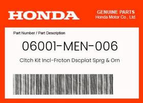 Honda 06001-men-006 Genuine Cltch Kit Incl-frcton Dscplat Sprg And Orng/gskt -