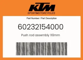 60232154000 Ktm Genuine Push Rod Assembly 110mm - 60232154000 Ktm Genuine Push Rod Assembly 110mm -