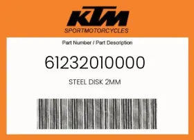 61232010000 Ktm Genuine Steel Disk 2mm -