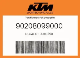 90208099000 Ktm Genuine Decal Kit Duke 390 -