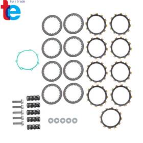 Turitrade Tr108240 Clutch Plates Kit 2001-2013 Foryamaha Yz250f Wr250f Friction Steel Plate Gasket