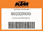 Ktm Genuine Clutch Kit 390 Duke 15 - 90232111010 New. Price: $192.79.