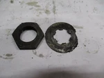 Drive Sprocket Lock Nut & Washer 1972 Suzuki Hustler Used. Price: $20.00.