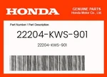 Honda Genuine 22204-KWS-901 New. Price: $10.93.
