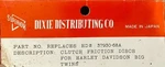 Dixie Dist. 37930-68A Harley Clutch Friction Disc 68-84 Big Twin Brand New. Price: $20.00.