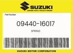 Suzuki Genuine Spring 09440-16017 New. Price: $6.82.