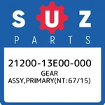 21200-13E00-000 Suzuki Gear ASSY,PRIMARY(NT:67/15) 2120013E00000, New Genuine Oe. Price: $310.73.