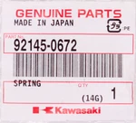 Kawasaki Spring Part Number 92145-0672 New. Price: $12.99.