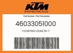 Ktm Genuine Starting Gear 29-T 46033051000 New. Price: $87.59.